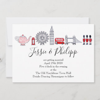 Invitación a la boda del personalizado de Londres