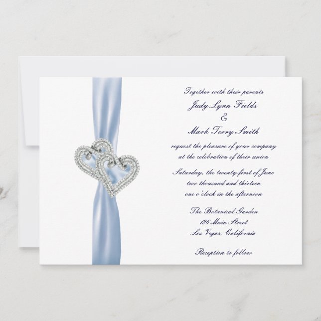 Invitación a la boda del personalizado Ice Blue He (Anverso)