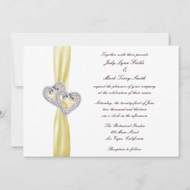 Invitación a la boda del personalizado Lemon Heart (Anverso)