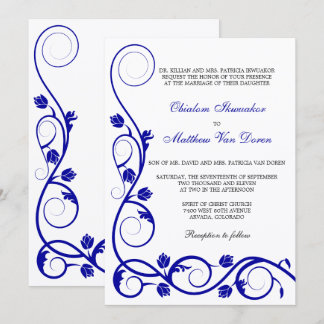 Invitación a la boda del personalizado Royal Blue