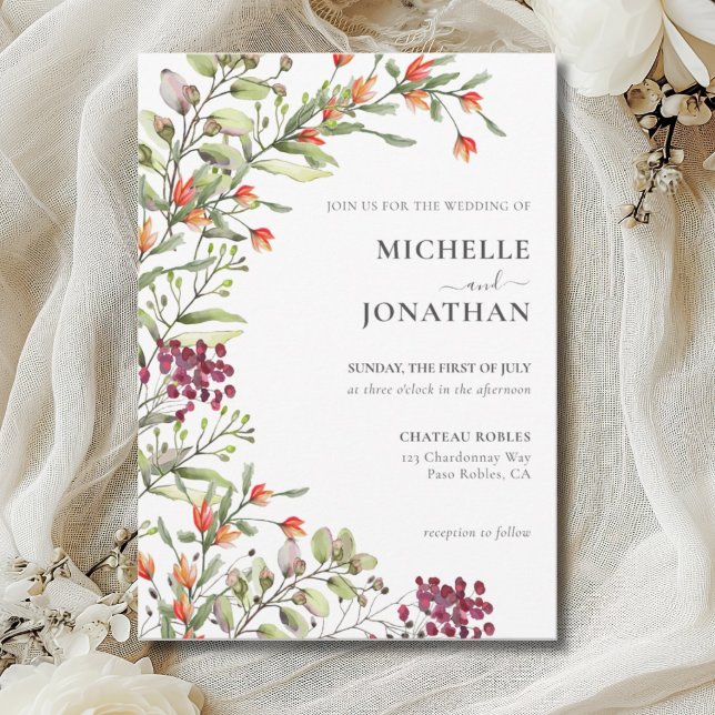 Invitación a la boda del prado de flores silvestre (Subido por el creador)