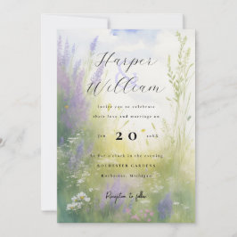 invitación a la boda del prado de lavanda de color