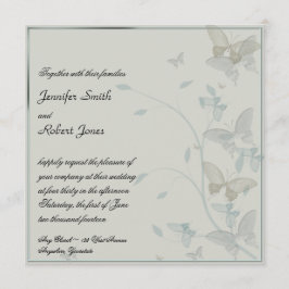 Invitación a la boda del prado de mariposas grises