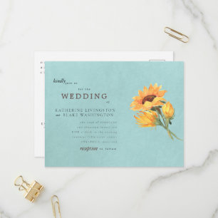 Invitación a la boda del presupuesto del girasol t
