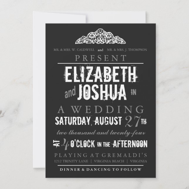 Invitación a la boda del programa de teatro de épo (Anverso)