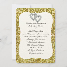 Invitación a la boda del Purpurina de oro Diamond