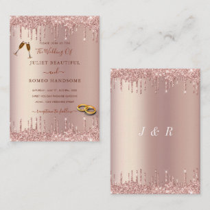 Invitación a la boda del Purpurina de oro Rosa Tu 