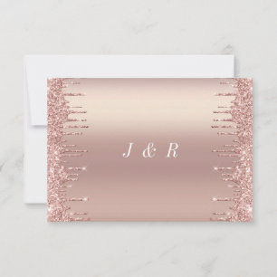 Invitación a la boda del Purpurina Rosa Gold de Ru