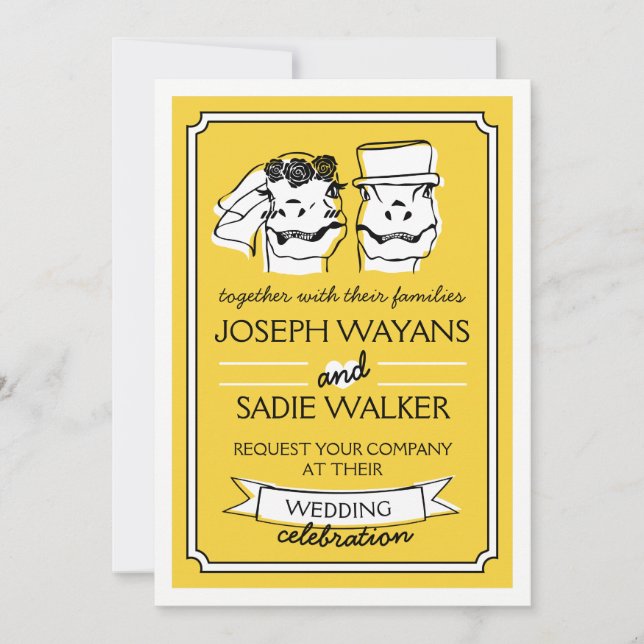 Invitación a la boda del rator retro (Anverso)