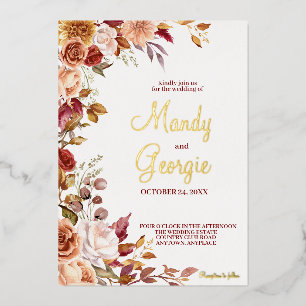 Invitación a la boda del Relieve metalizado de las
