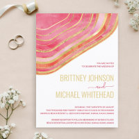 Invitación a la boda del Relieve metalizado dorado