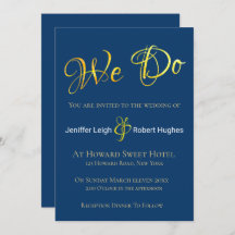 Invitación a la boda del Relieve metalizado dorado