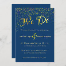 Invitación a la boda del Relieve metalizado dorado