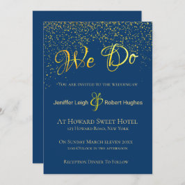 Invitación a la boda del Relieve metalizado dorado