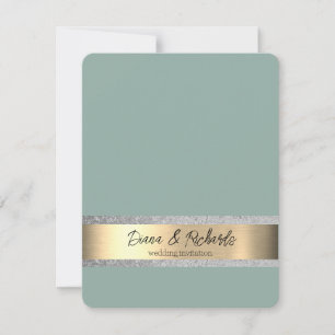 Invitación a la boda del Relieve metalizado dorado