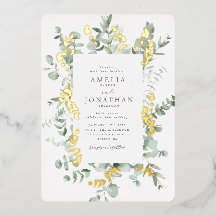 Invitación a la boda del Relieve metalizado Eucaly
