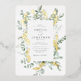 Invitación a la boda del Relieve metalizado Eucaly