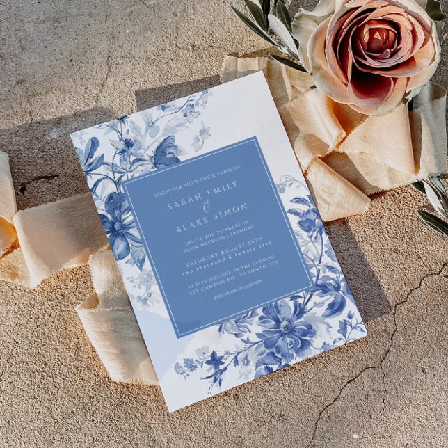 Invitación a la boda del Relieve metalizado floral (Subido por el creador)