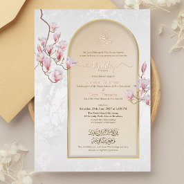 Invitación a la boda del Relieve metalizado Nikah