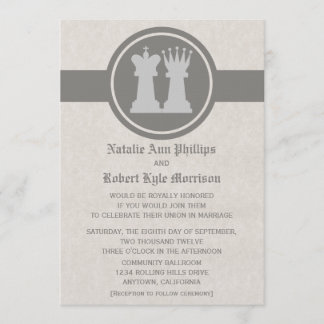 Invitación a la boda del rey del ajedrez y la rein