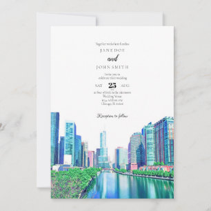 Invitación a la boda del río Chicago