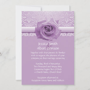 Invitación a la boda del Rosa de belleza Lavender