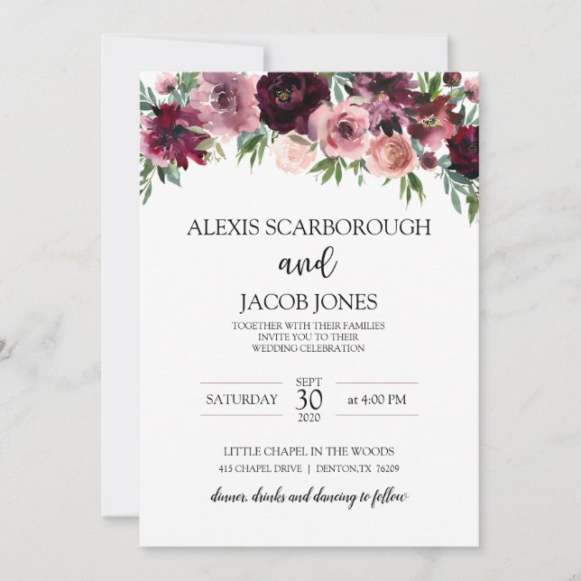 Invitación a la boda del Rosa de Canela (Anverso)