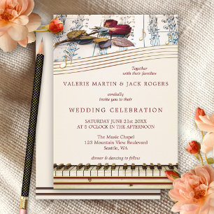 Invitación a la boda del Rosa de música clásica ro