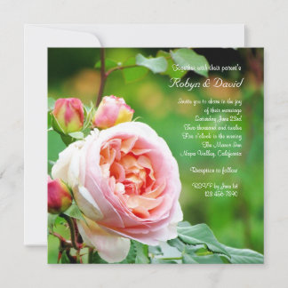 Invitación a la boda del Rosa en el jardín inglés