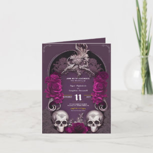 Invitación a la boda del Rosa Gótico Black Purple 