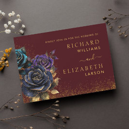 Invitación a la boda del Rosa gótico de Borgoña Pu