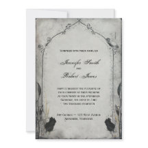 Invitación a la boda del Rosa negro gótico Trellis