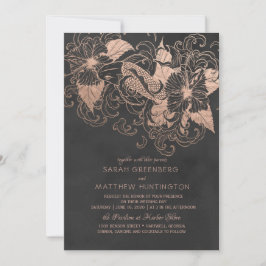 Invitación a la boda del Rosa Relieve metalizado d