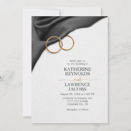 Invitación a la boda del satén negro