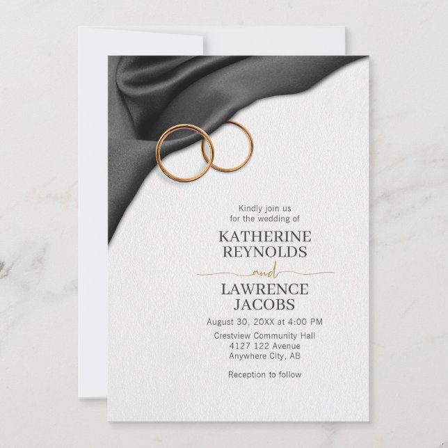 Invitación a la boda del satén negro (Anverso)