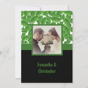 Invitación a la boda del Shamrock irlandés verde