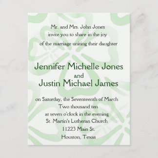 Invitación a la boda del Shamrock verde