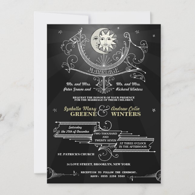 Invitación a la boda del sol y la luna (Anverso)