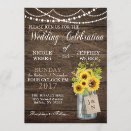 Invitación a la boda del Sunflower Country Mason J