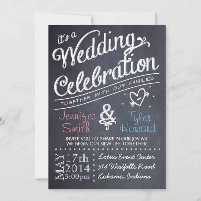 Invitación a la boda del tablero (Anverso)