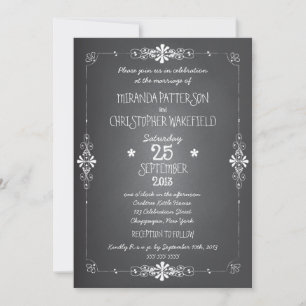 Invitación a la boda del tablero con RSVP