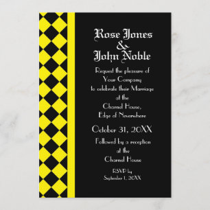 Invitación a la boda del tablero de ajedrez (amari