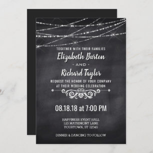 Invitación a la boda del tablero de anuncios con l