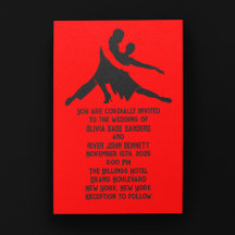 Invitación a la boda del tango rojo-caliente