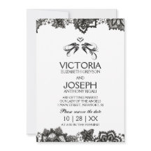 Invitación a la boda del tatuaje ~ Aves negras y e