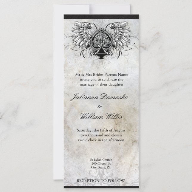 Invitación a la boda del tatuaje urbano irlandés C (Anverso)