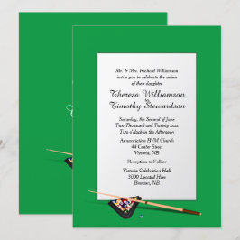 Invitación a la boda del tema Billiard