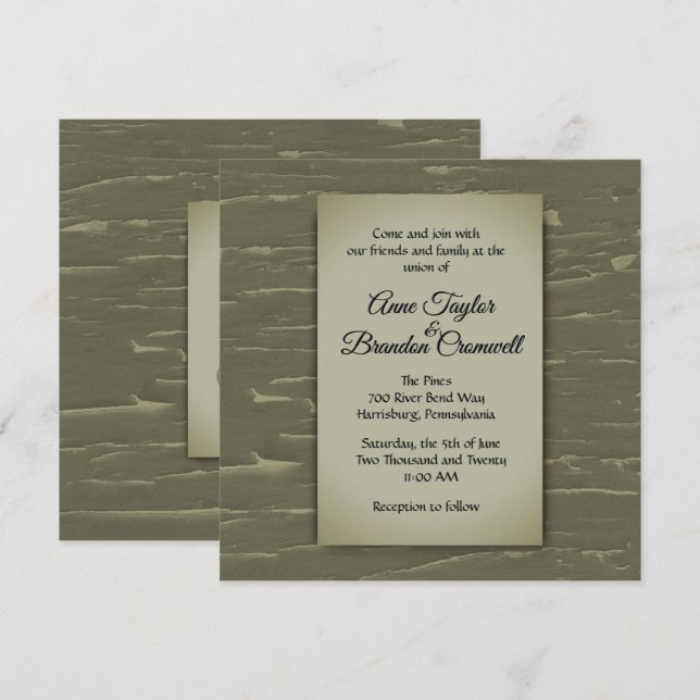 Invitación a la boda del tema de caza (Anverso / Reverso)