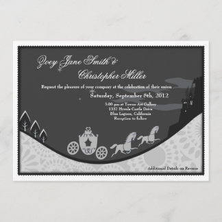 Invitación a la boda del tema de Cenicienta de cue