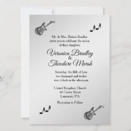 Invitación a la boda del tema de guitarra de 5,5" 